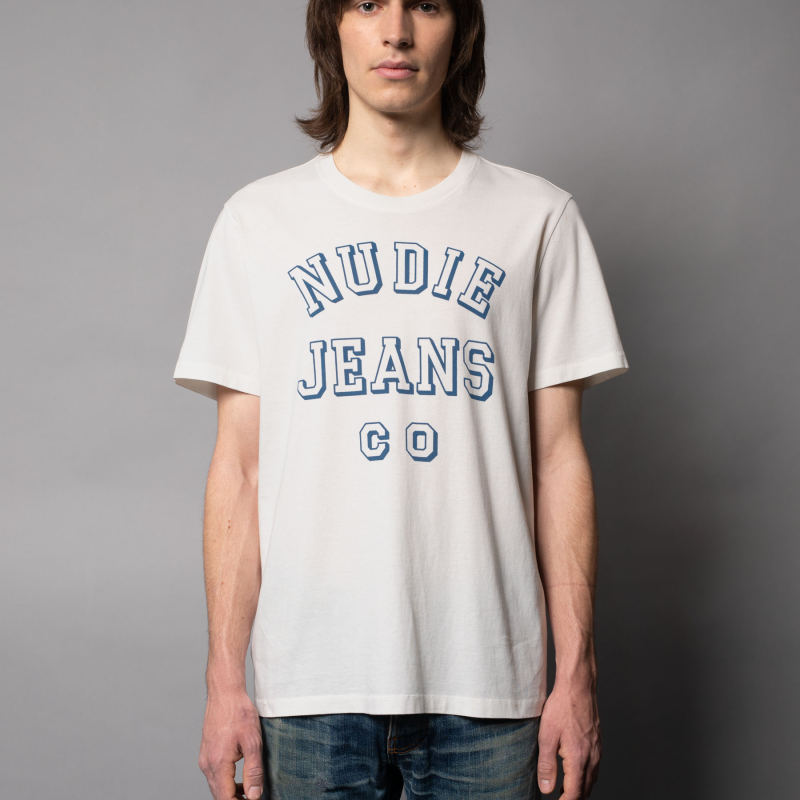 unoa 【Plie Sleeve】 NUDIE BEIGE × BLACK NUDIE JEANS Uno Ten Pin Chalk White - Prime Timers