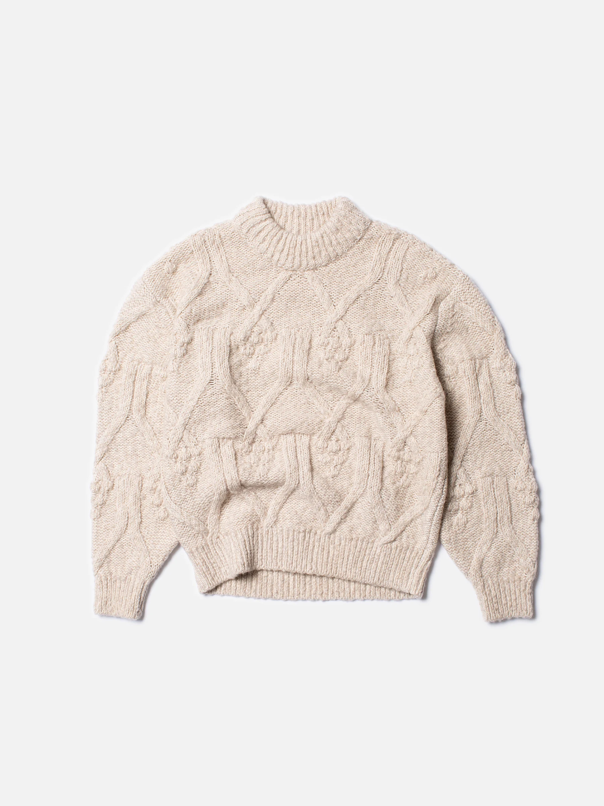 NUDIE JEANS Elsa Cable Knit Oat - Prime Timers