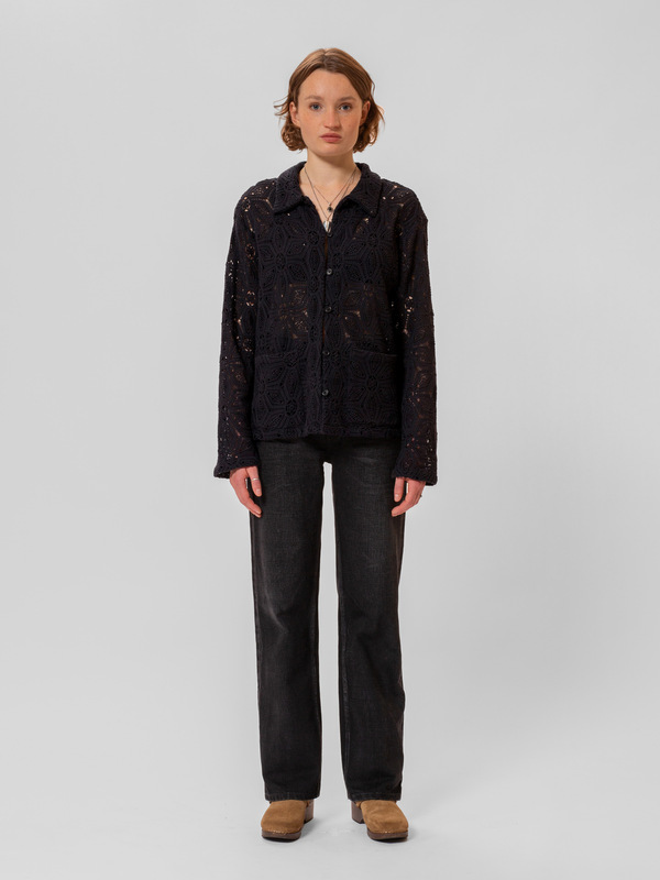 NUDIE JEANS Anita Crochet Cardigan Black - Prime Timers