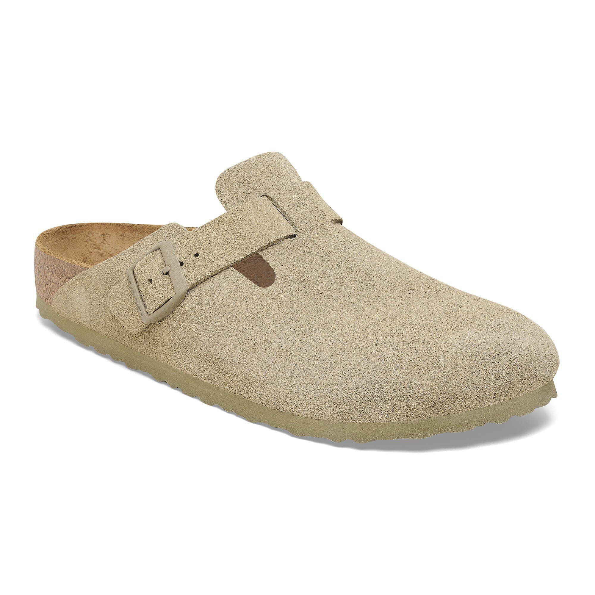 パ*本様 BIRKENSTOCK / Boston Boston Soft Footbed Suede Leather Basalt Gray | BIRKENSTOCK