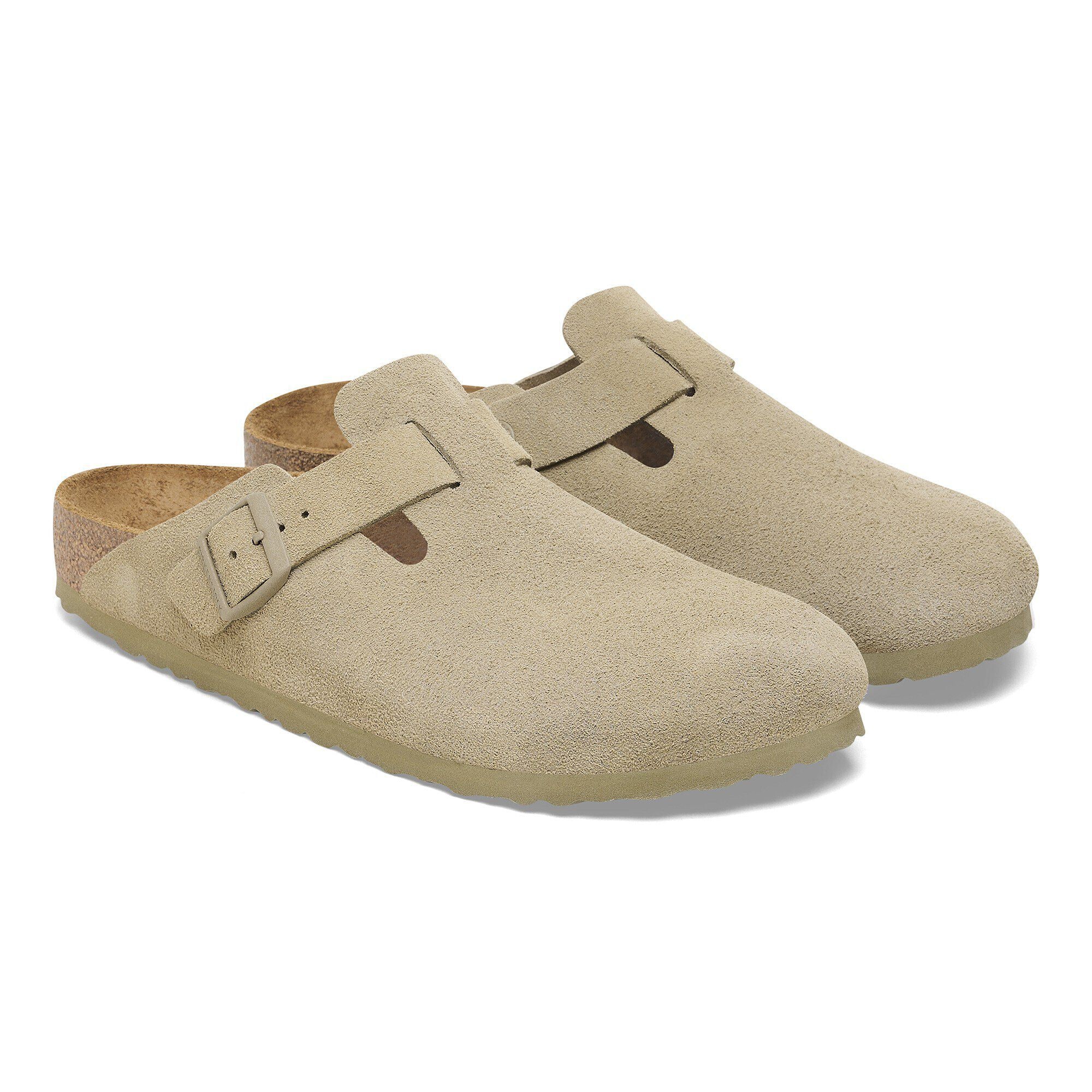 BIRKENSTOCK BOSTON SUEDE LEATHER FADED KHAKI - Prime Timers