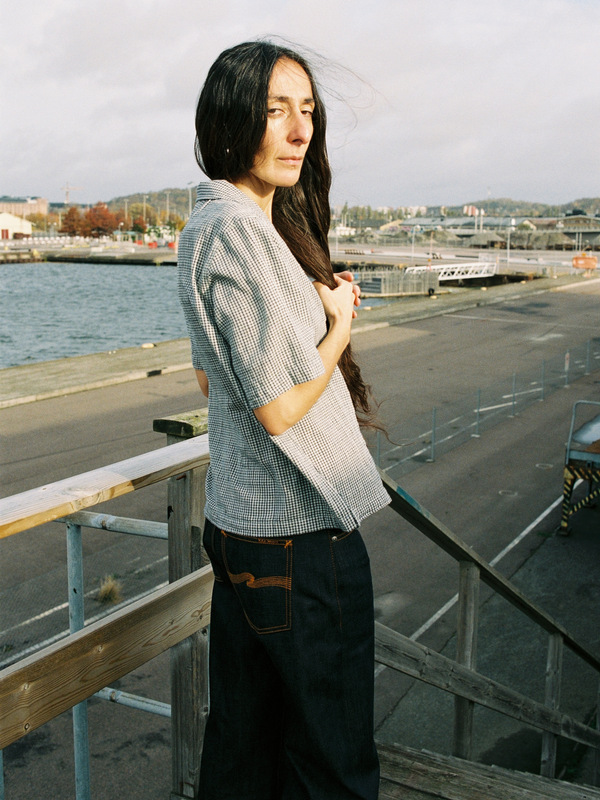 NUDIE JEANS Moa Tie Check Indigo Blouse Blue - Prime Timers