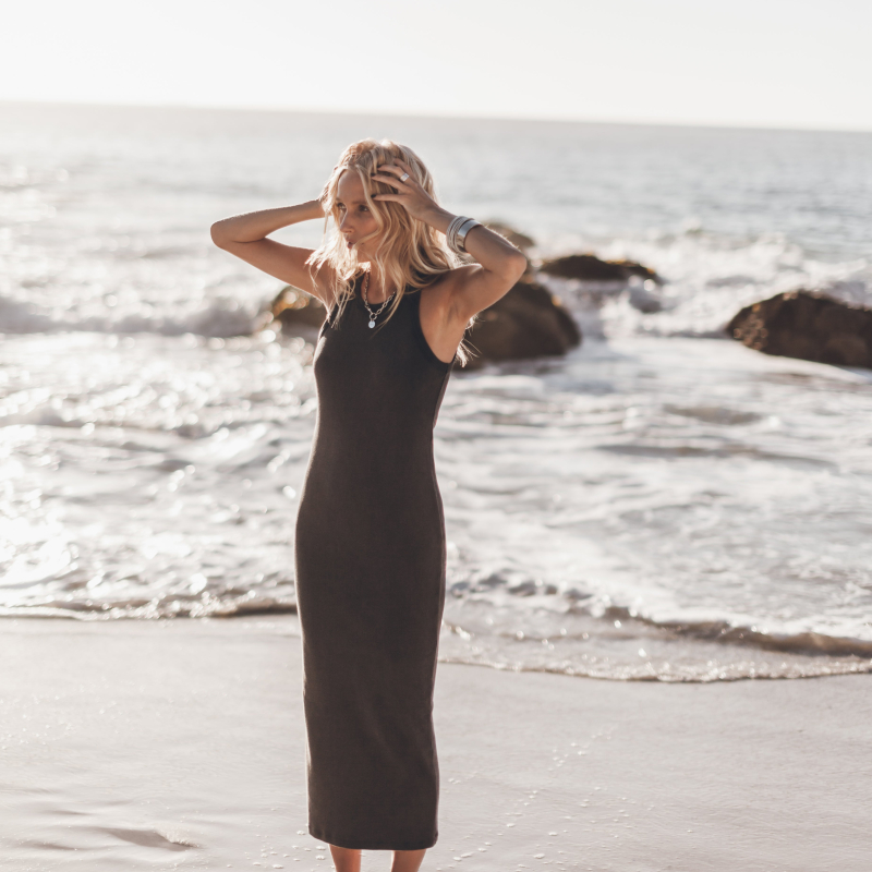 ☆MIKUTA☆ The Black Long Silk Slip Dress MIKUTA | The Black Long Silk Slip Dress