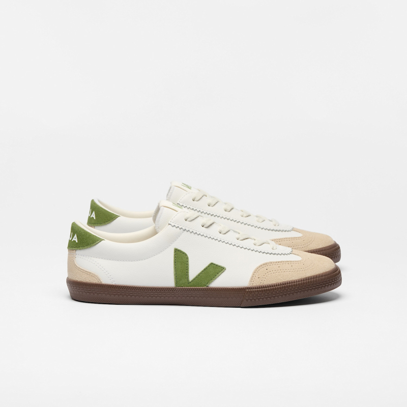 VEJA VOLLEY O.T. LEATHER WHITE_TENT_BARK - Prime Timers